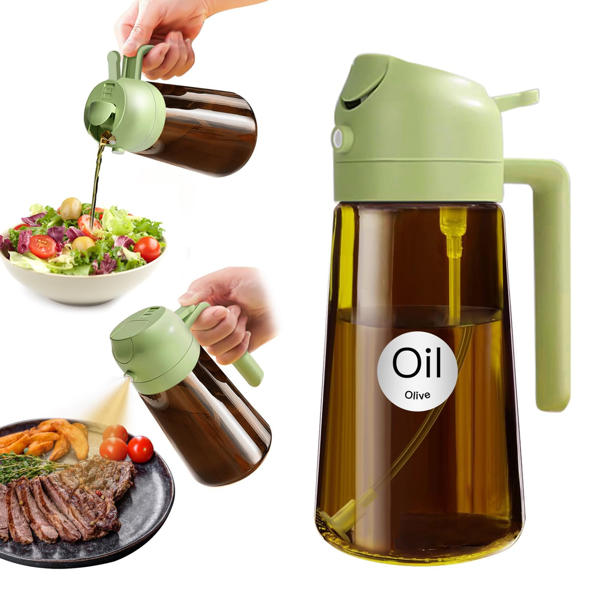 Botella YARRAMATE con atomizador de aceite 16 onzas, ideal para aderezos.