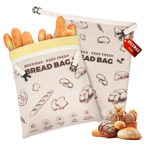 Bolsas de pan de lino YARRAMATE de 17x13 pulgadas para pan casero.