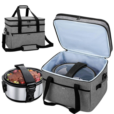 Yarwo bolsa para olla lenta 8-10 qt, vista frontal, transporte cómodo