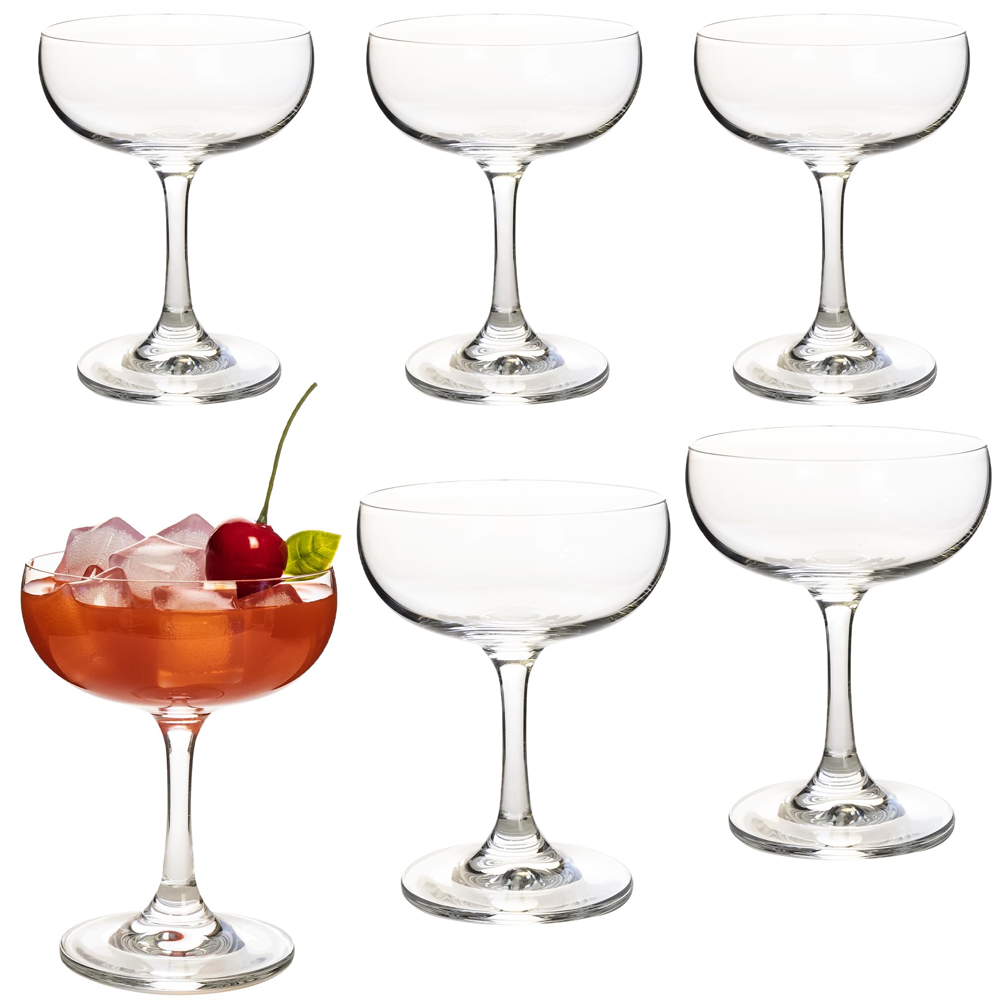 Vaso coupe de cristal YARYOUNG de 7 oz para brindis elegantes.