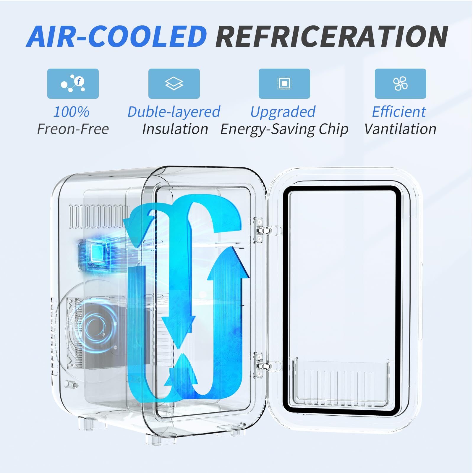 YASHE mini frigorífico 6L compacto con diseño práctico.
