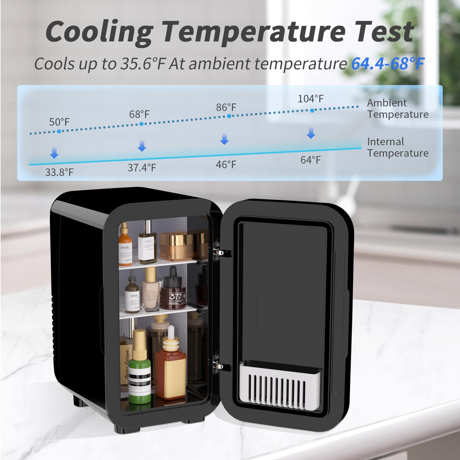 YASHE mini frigorífico 6L con enfriamiento y calefacción para alimentos.