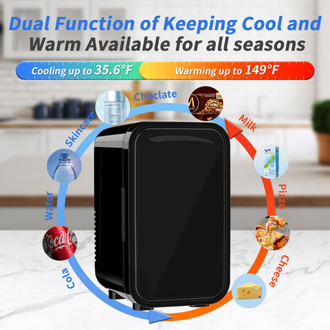 YASHE mini frigorífico 6L con estante removible para cosméticos.