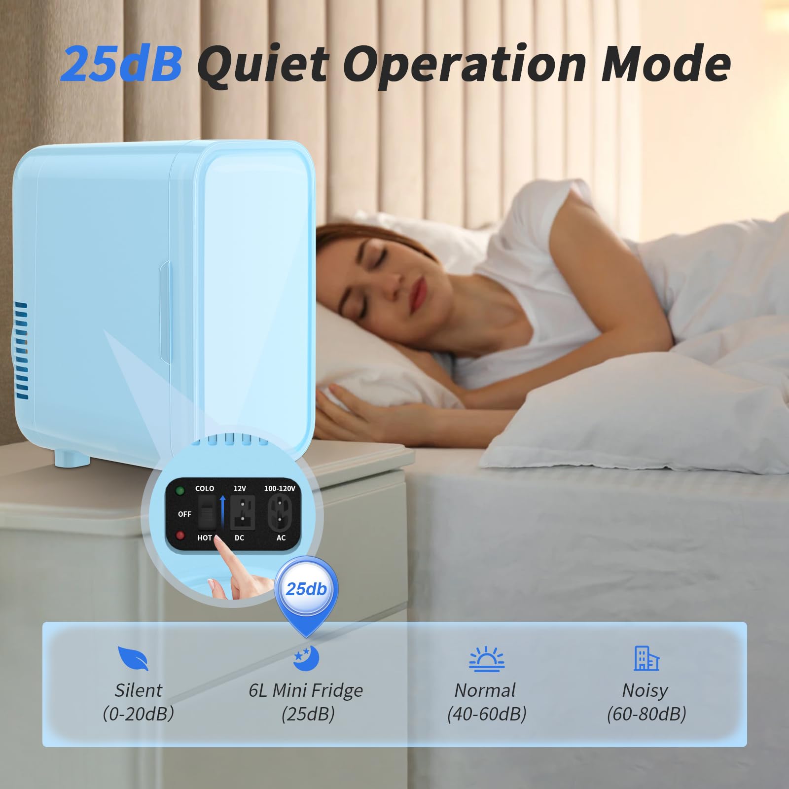 YASHE minirefrigerador azul compacto, regalo práctico