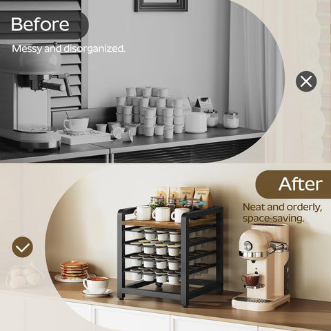 YATINEY diseño rústico negro con madera, combina con cualquier cocina.