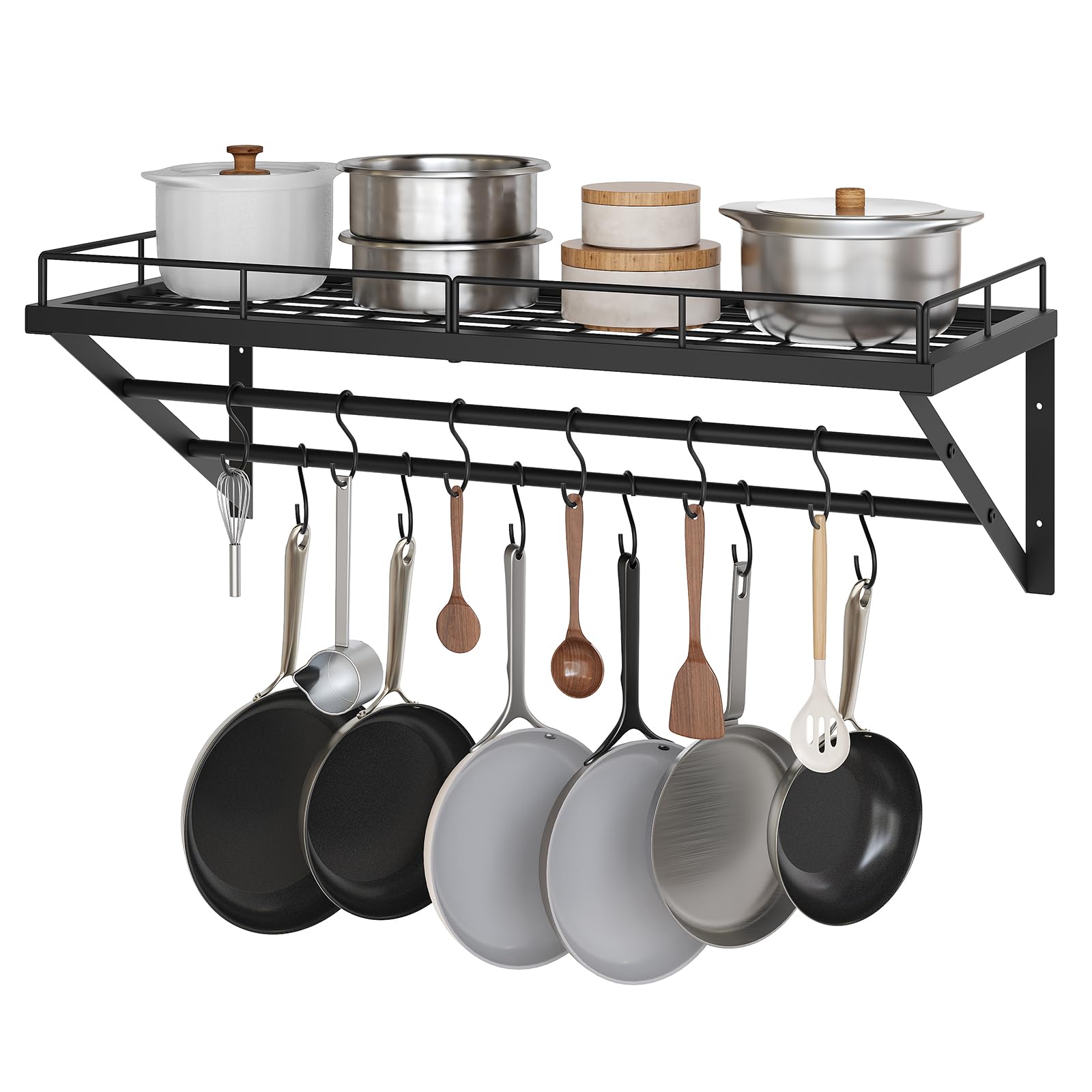 YATINEY estante-pared cocina 30 pulgadas para ollas, acceso rápido a utensilios.