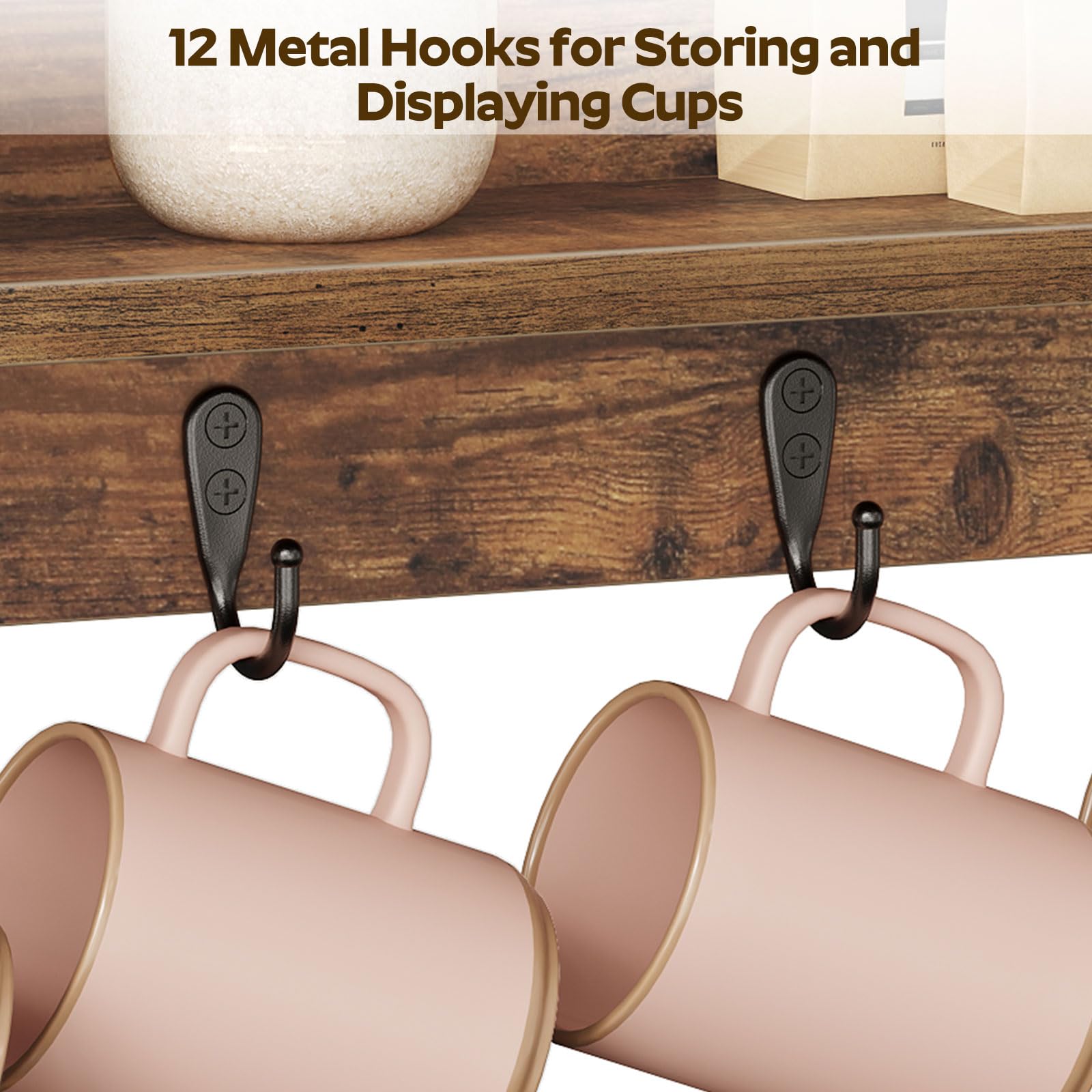 YATINEY rack-pared-para-tazas-cafe es ideal para cocina o cafetería
