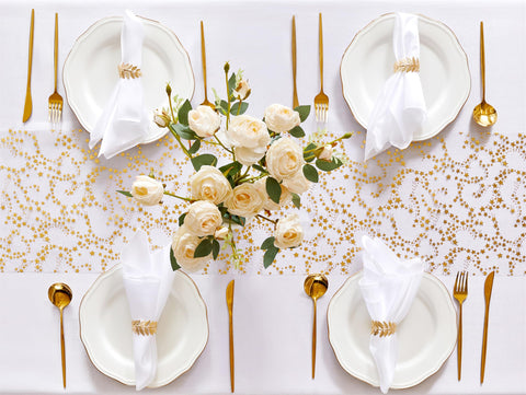 Tela organza dorada con estrellas, elegante y liviana para decoraciones