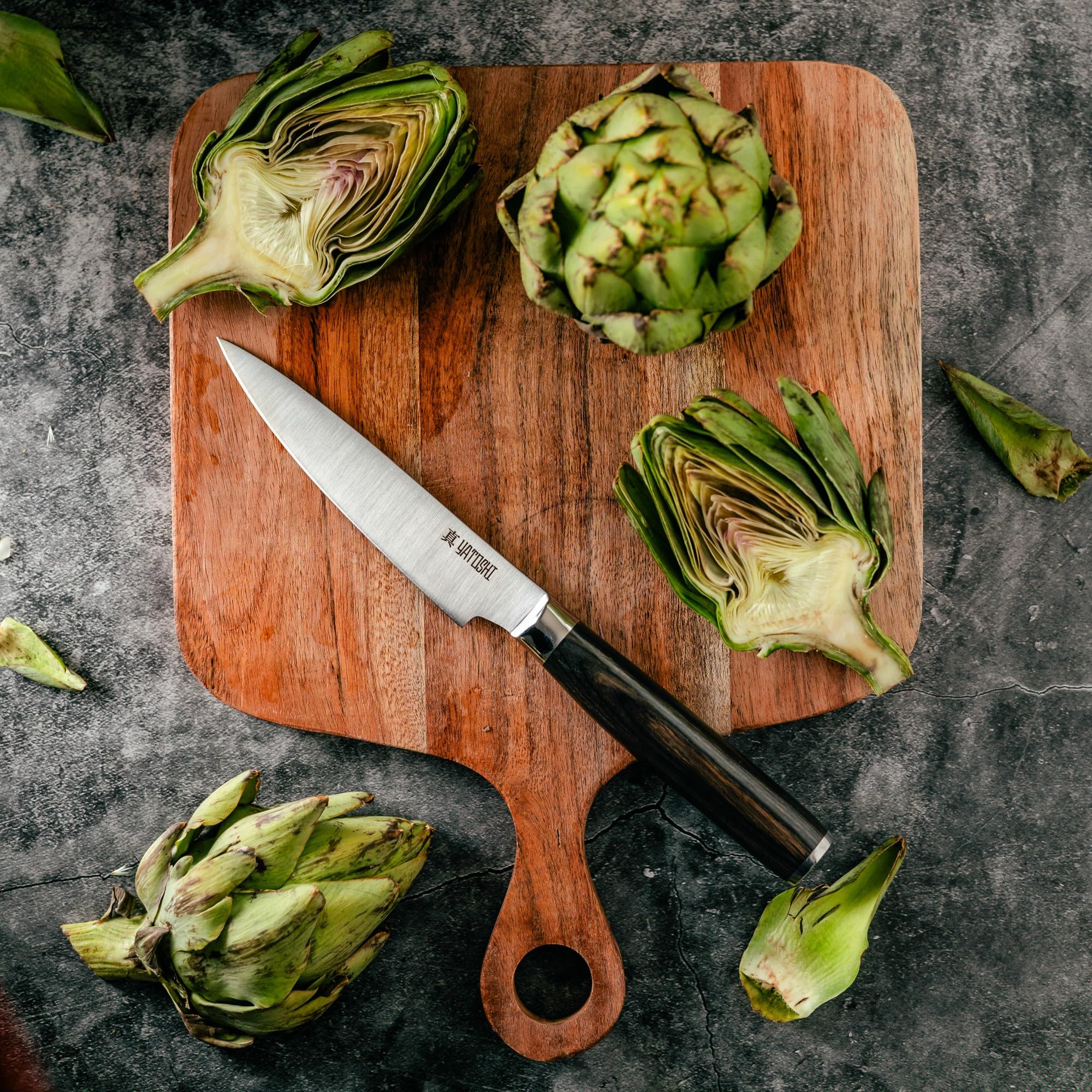 Cuchillo utilidad de 5 pulgadas Yatoshi, cortes versátiles para ingredientes pequeños
