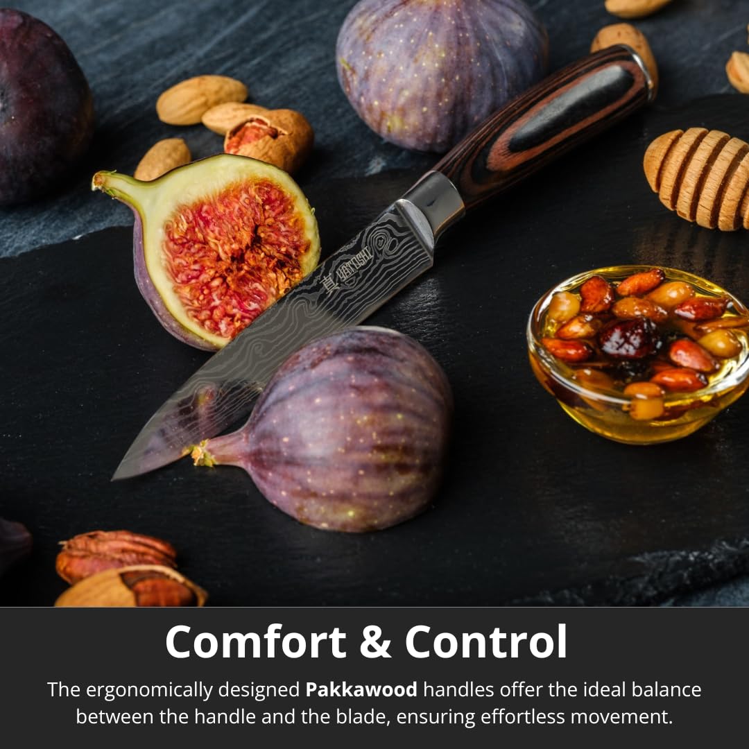 Yatoshi Knives mango Pakkawood ergonómico para agarre cómodo