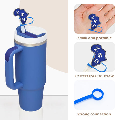 Cubiertas ZPB para pajilla, diseño azul y negro, ideal para vasos Stanley 40 oz