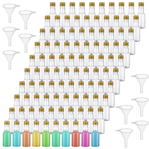 YAYODS botellas mini de licor 1oz-30ml con tapas negras para sellado hermético.