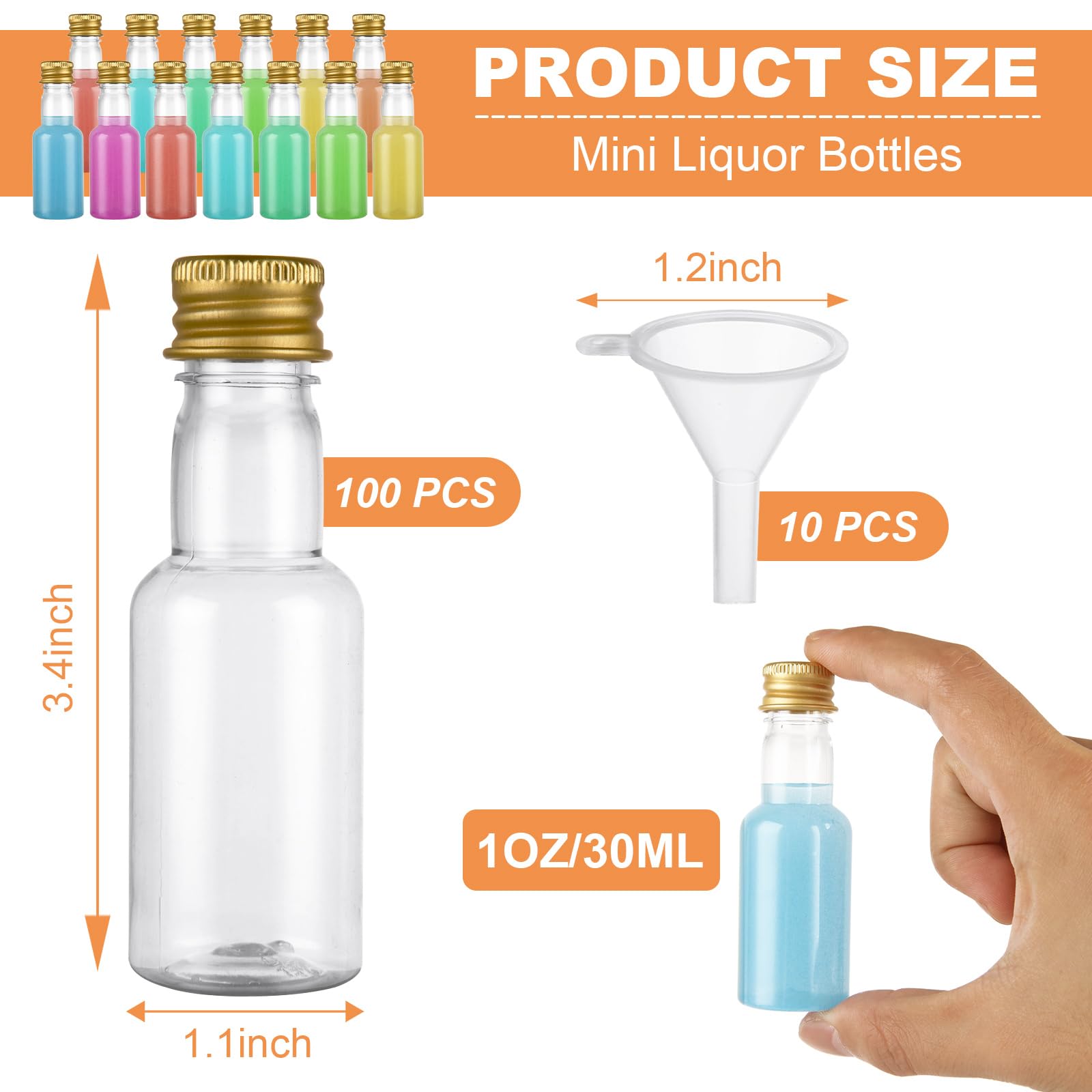 YAYODS embudos de plástico para rellenar botellas mini-licor con precisión.