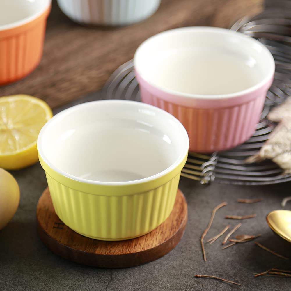 Ramequines Yazylife colores vivos para mesa festiva.