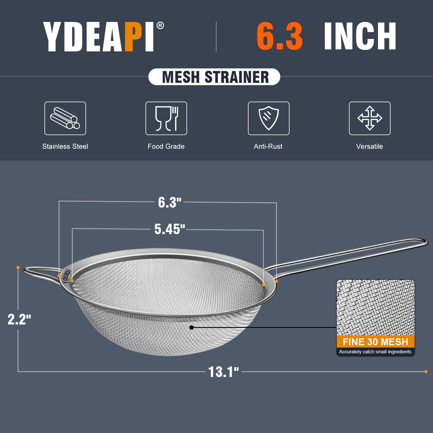 Colador Ydeapi para escurrir arroz con mango ergonómico