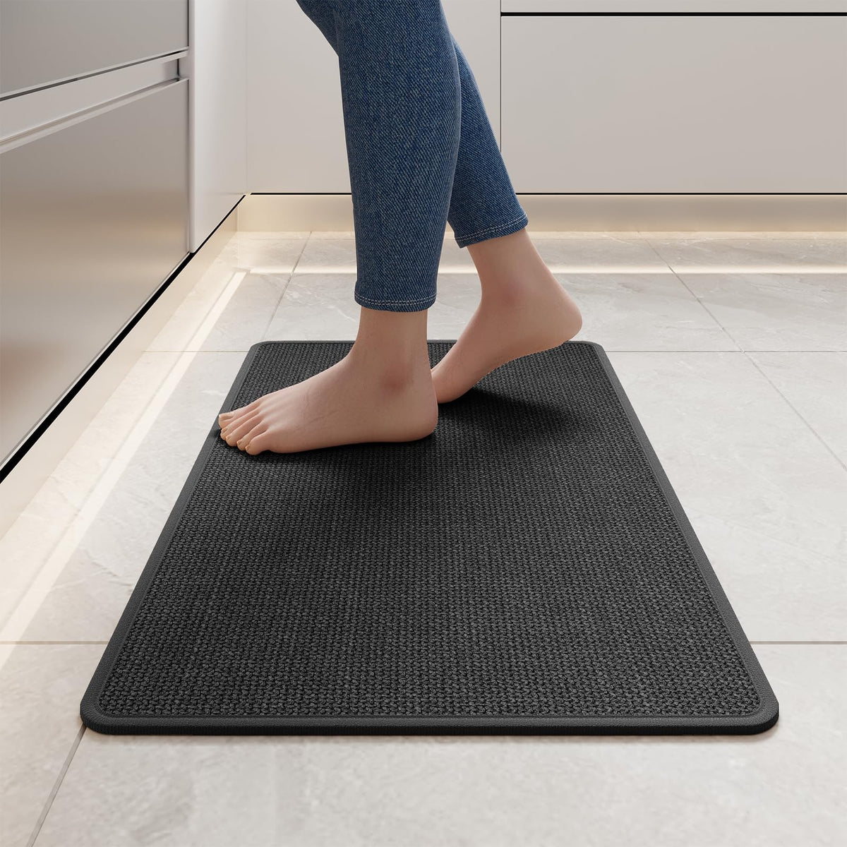 Alfombra YDKGL absorbente imitación lino para la cocina.