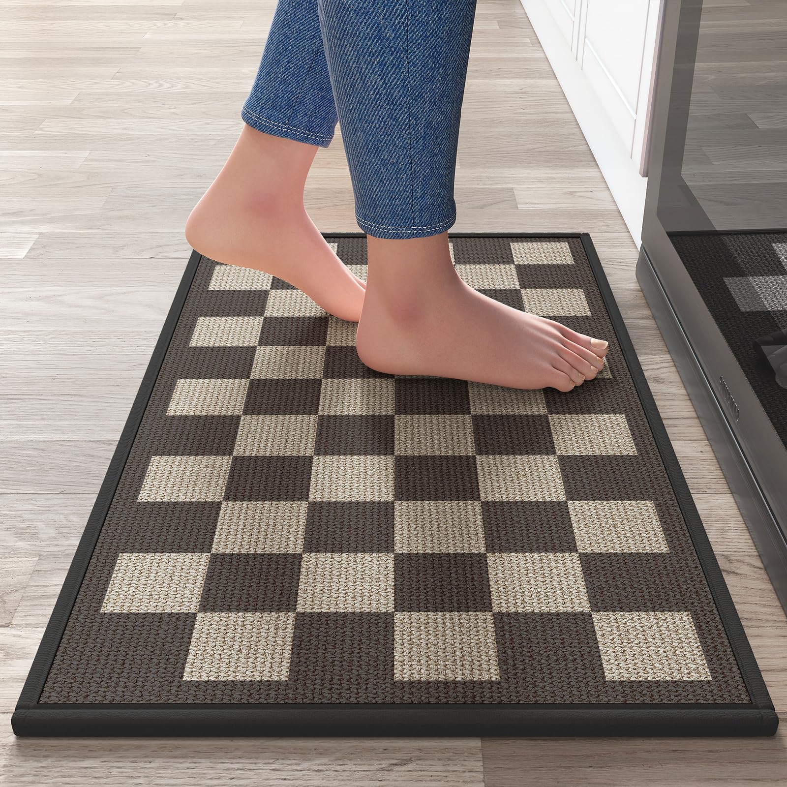 Alfombra YDKGL de cocina antideslizante, vista general para mayor seguridad.