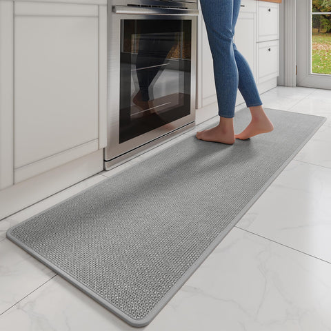 Alfombra YDKGL antideslizante para cocina en gris, segura en suelos lisos.