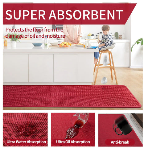 Alfombra lavable YDKGL para cocina, fácil de limpiar.