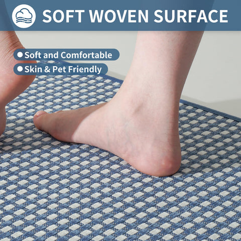 Alfombra azul YDKGL de 17x28 pulgadas para cocinas modernas.