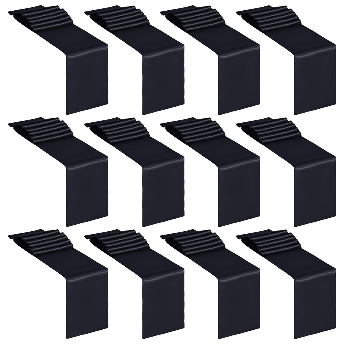 Yeabwps Camino de mesa satin negro 12x108, estilo elegante para banquetes.