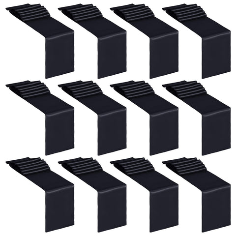 Yeabwps Camino de mesa satin negro 12x108, estilo elegante para banquetes.