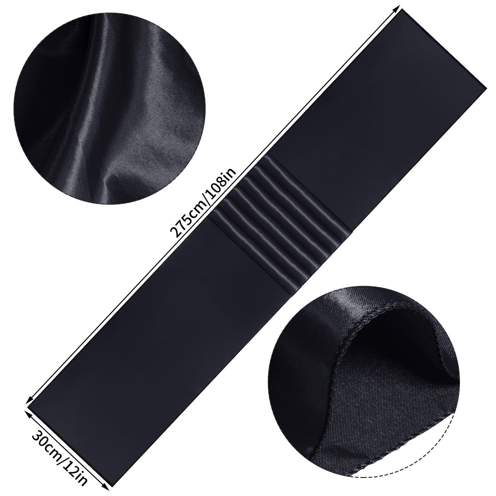 Camino de mesa negro Yeabwps sobre mesa rectangular para eventos.