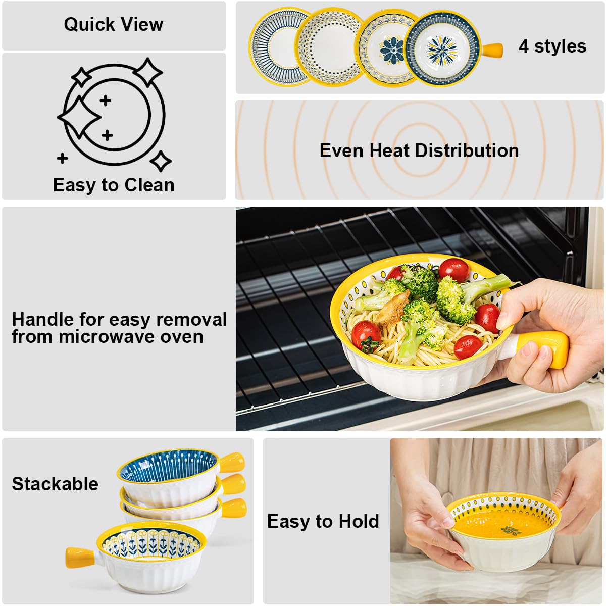 Yeacccng cuenco apto para lavavajillas, horno y microondas