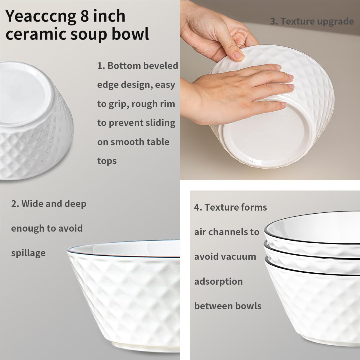 Tazón Yeacccng apto para horno, para servir platos calientes