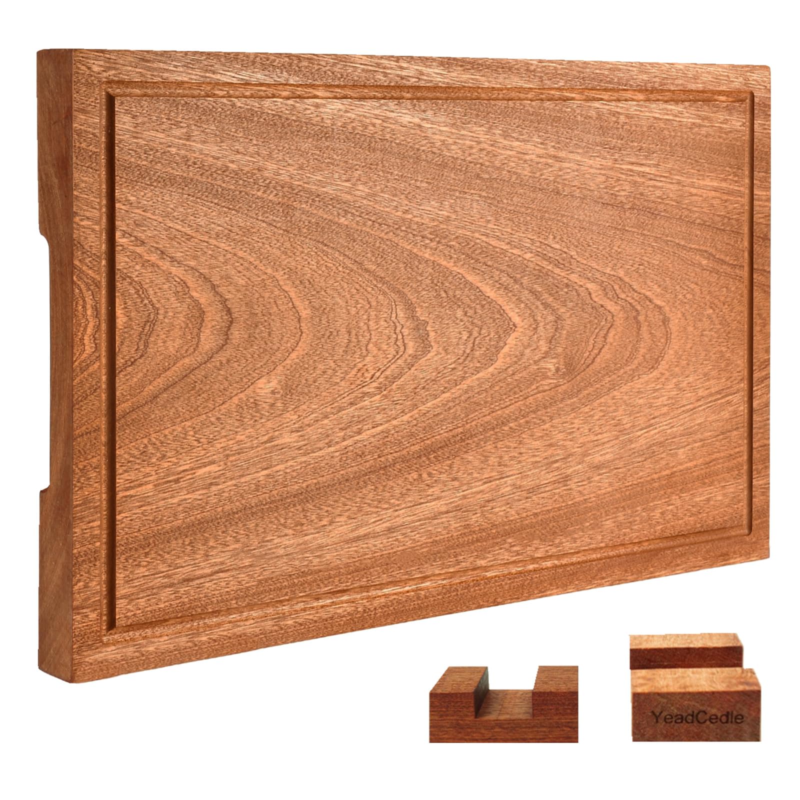 YeadCedle: tabla de corte de madera Sapele de una pieza, duradera y estable para la cocina.