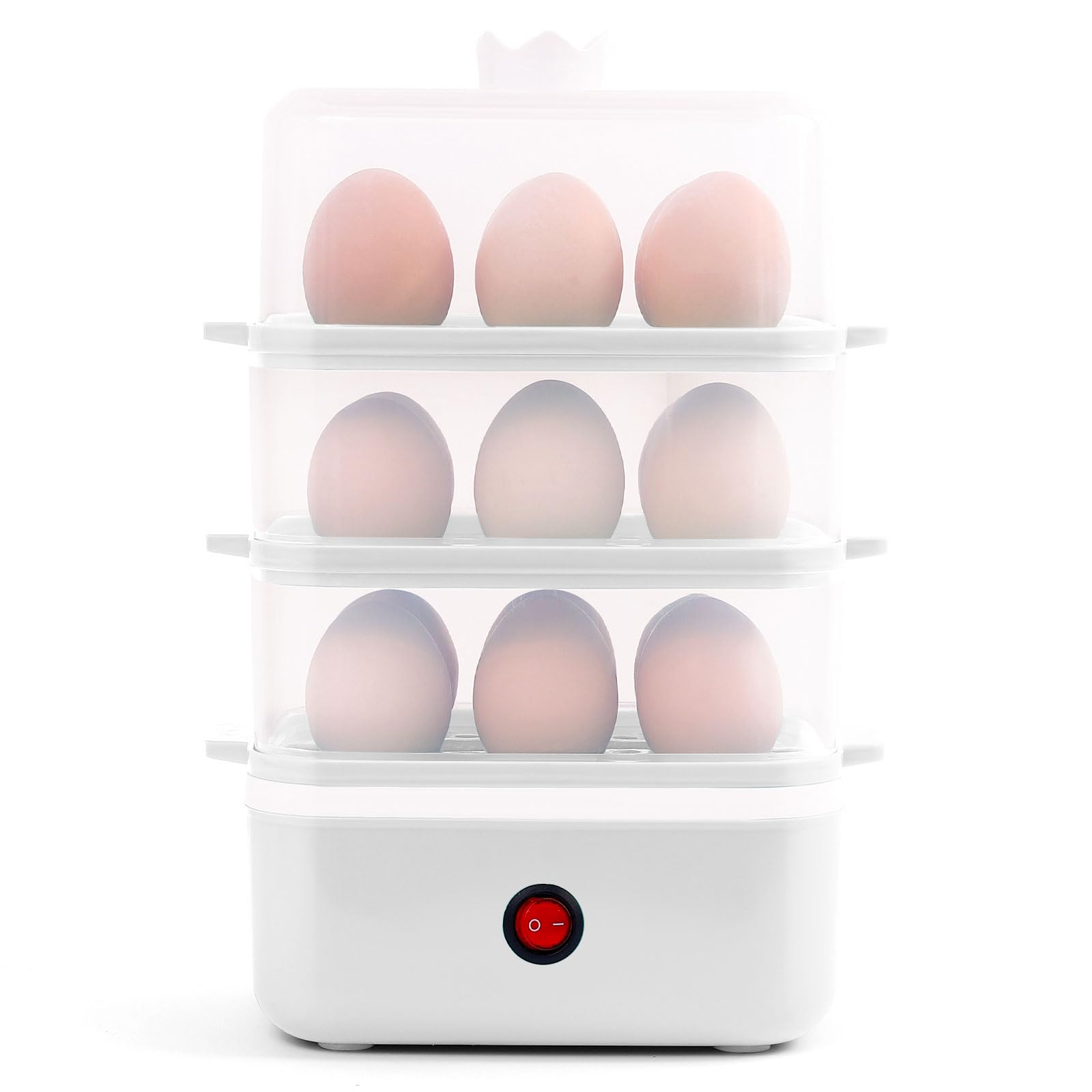 Hervidor Yeatem con capacidad para 18 huevos, ideal para desayunos.