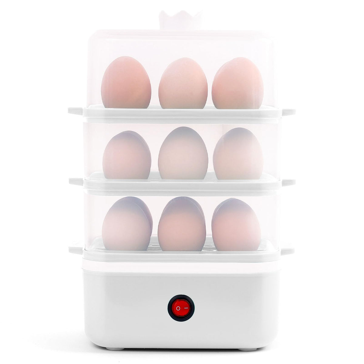 Hervidor Yeatem con capacidad para 18 huevos, ideal para desayunos.
