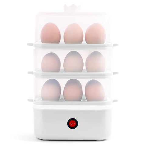 Hervidor Yeatem con capacidad para 18 huevos, ideal para desayunos.
