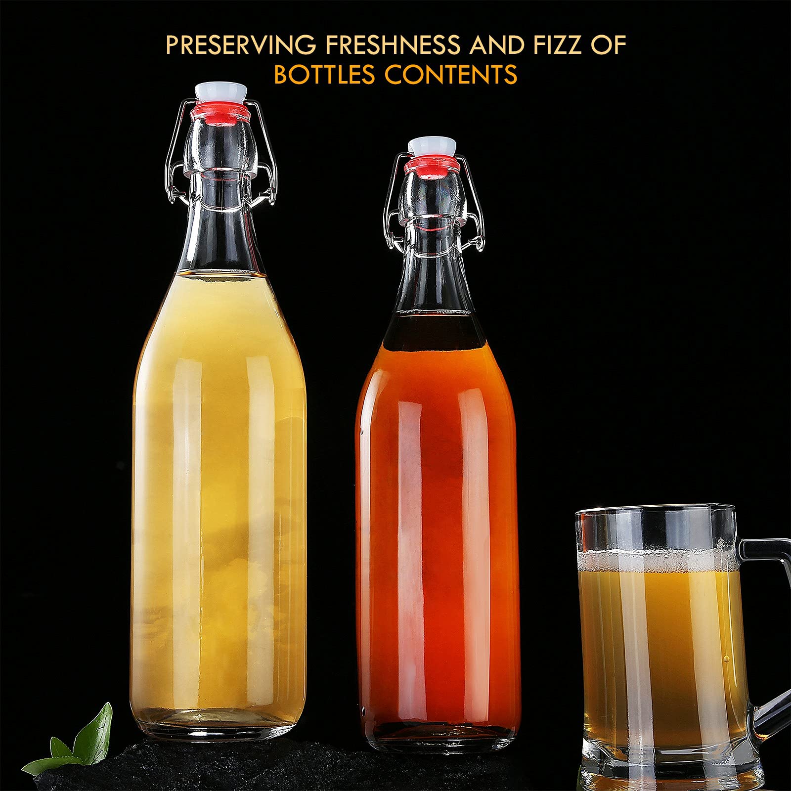 Conjunto YEBODA 32 oz de cuatro botellas para fermentación casera