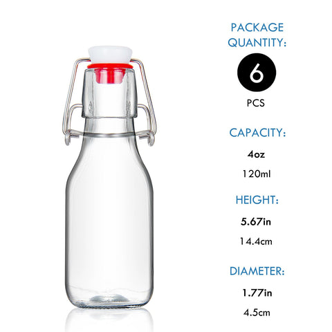 Botellas de vidrio 4oz para aceites y aderezos con cierre hermético.