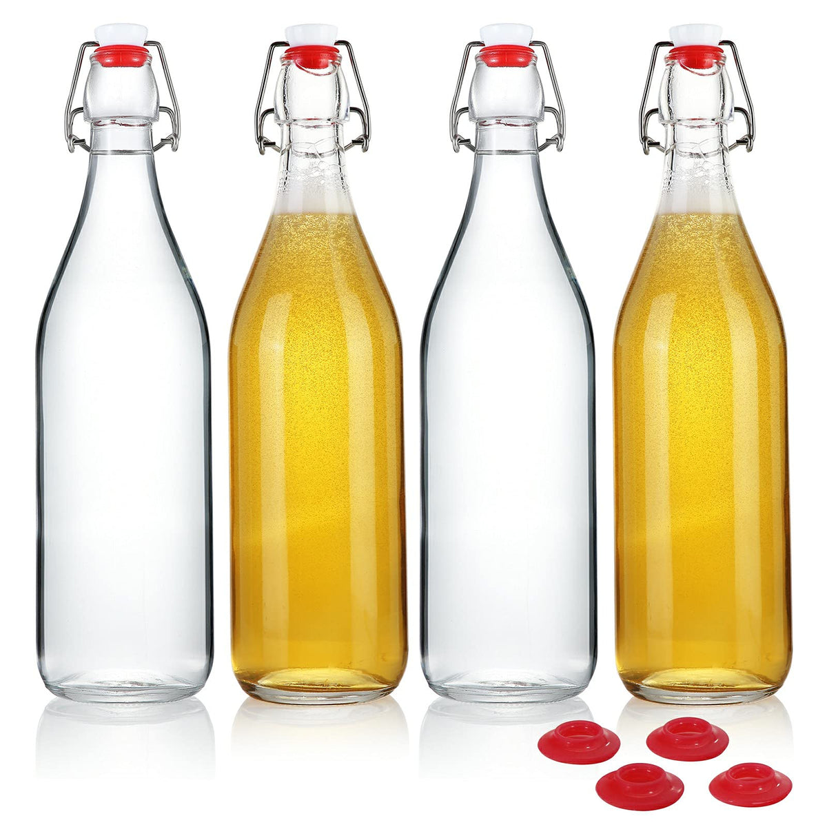 Botellas de cristal YEBODA claras con tapa sellante para ver el contenido fresco