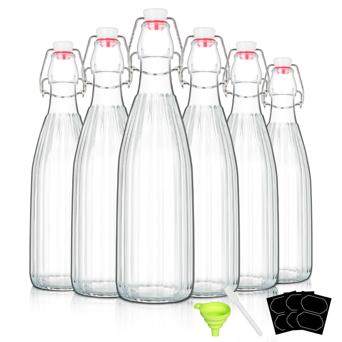 YEBODA botellas 16oz con tapa giratoria para almacenamiento sellado