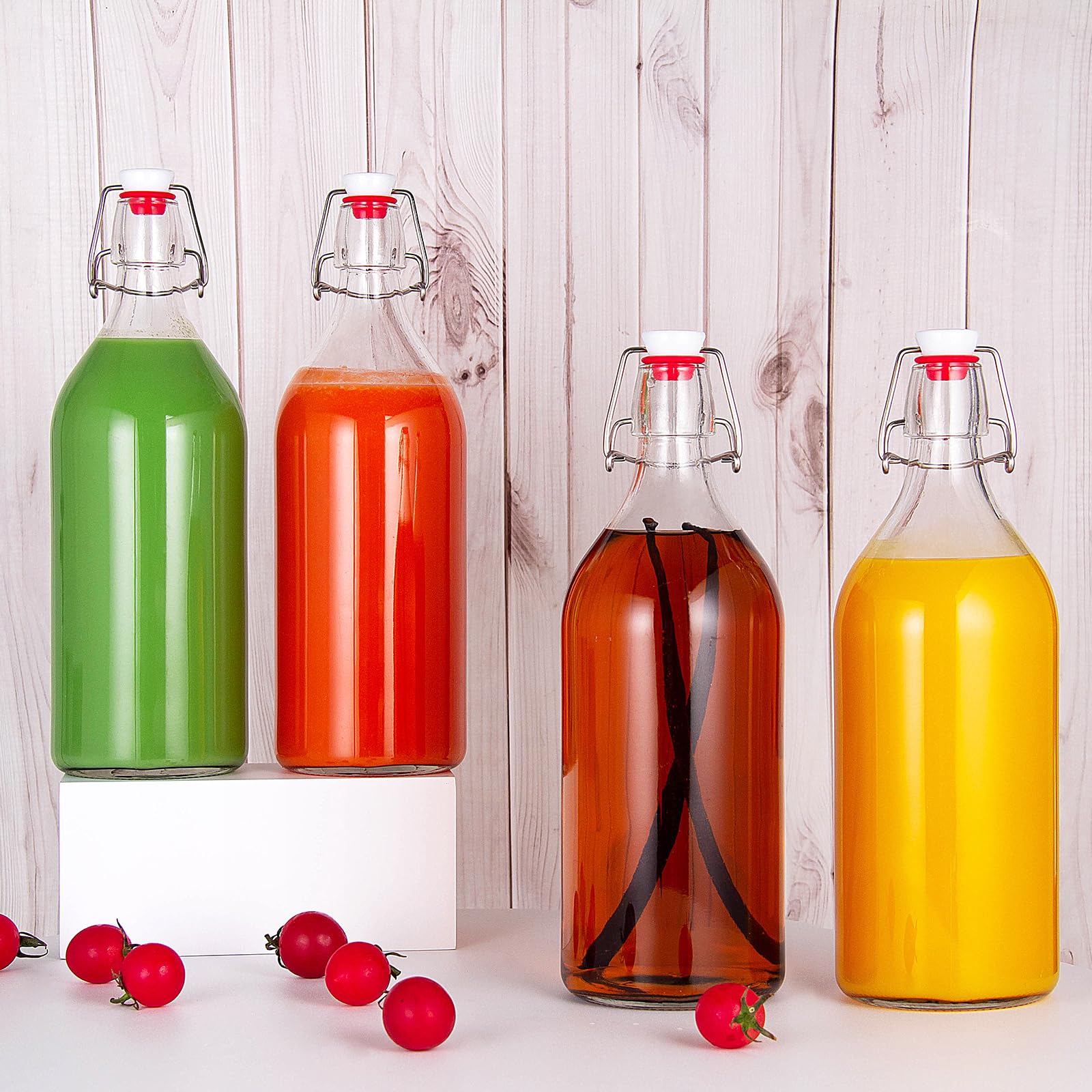 YEBODA botella de vidrio clara para observar contenidos con facilidad.