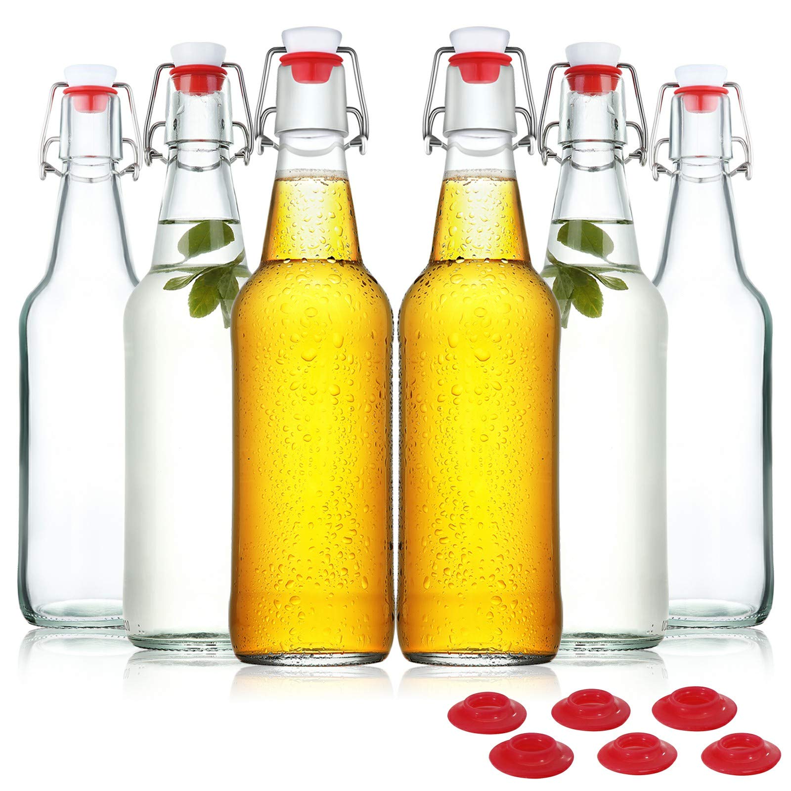 Botellas de vidrio claras YEBODA para cerveza, visualización del contenido y frescura.
