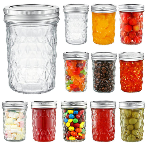 Frascos YEBODA de 8 oz con tapas, almacenamiento seguro para conservas y postres.