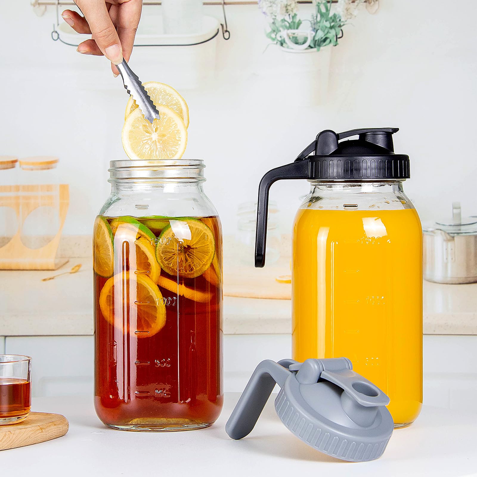 Jarra YEBODA 64oz con sello de silicona para evitar fugas.