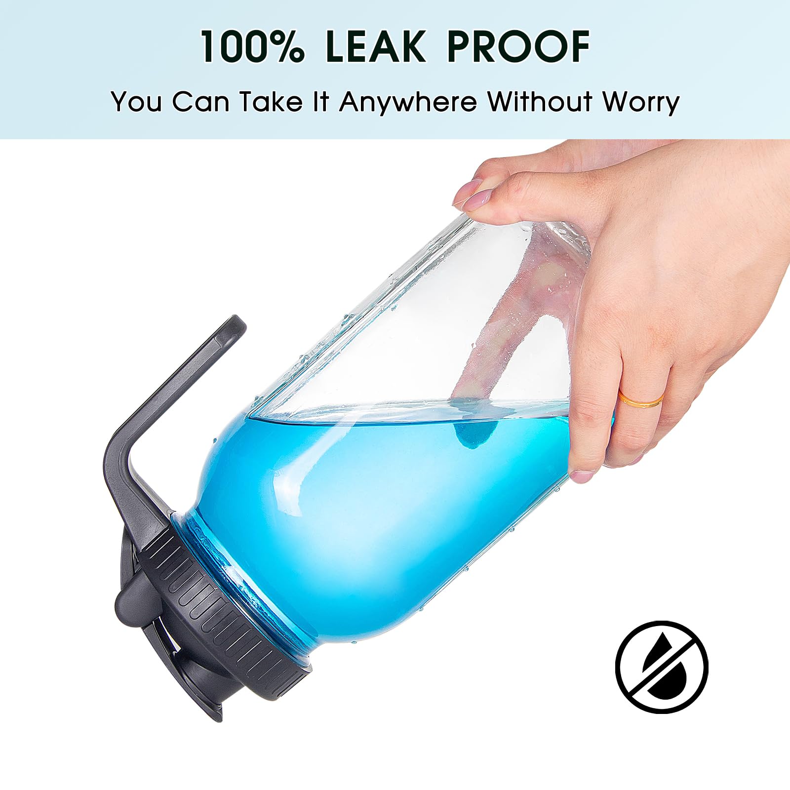 Jarra YEBODA 64oz para agua e infusiones con tapa hermética.