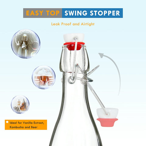 Set de 6 botellas de cristal YEBODA, ideal para almacenar bebidas caseras.