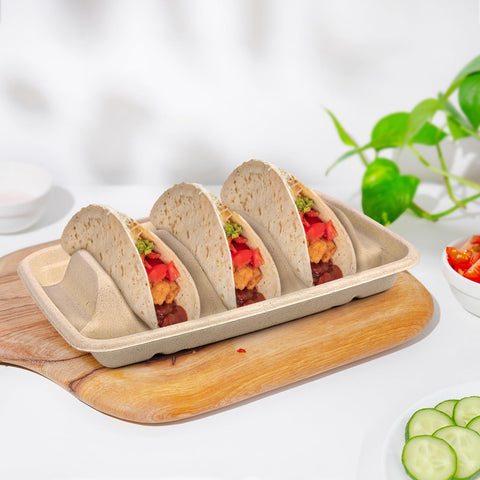 Platos taco apilables de Yecerudip facilitan almacenamiento al terminar.