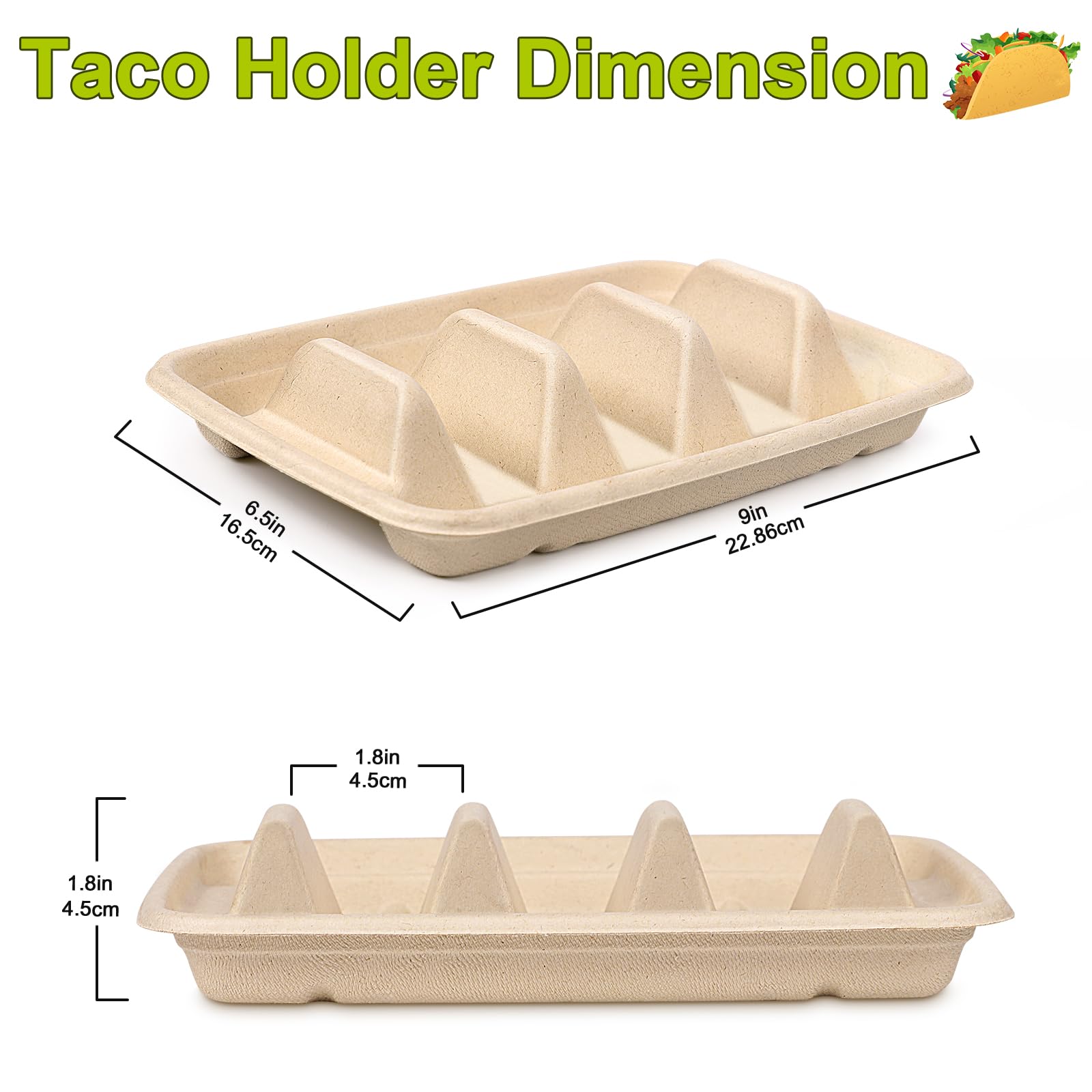 Platos taco con divisores de Yecerudip mantienen tacos erguidos durante el servicio.