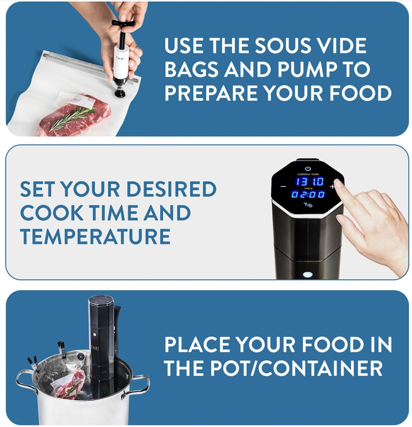 Bolsas de vacío reutilizables de Yedi Infinity para sous vide