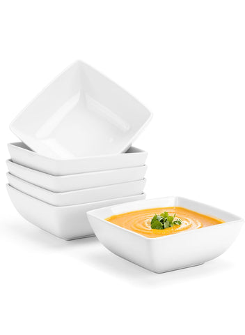 Cuenco cuadrado de porcelana Yedio de 28 oz para ensaladas y sopas.