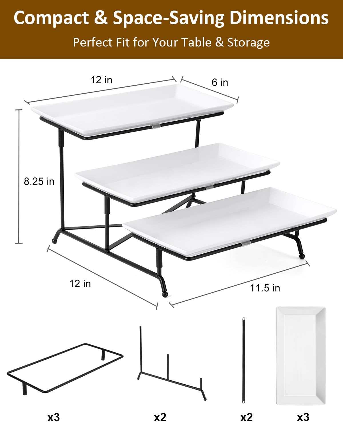 Estante Yedio metálico resistente y plegable para servicio estable.