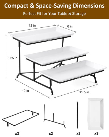 Estante Yedio metálico resistente y plegable para servicio estable.