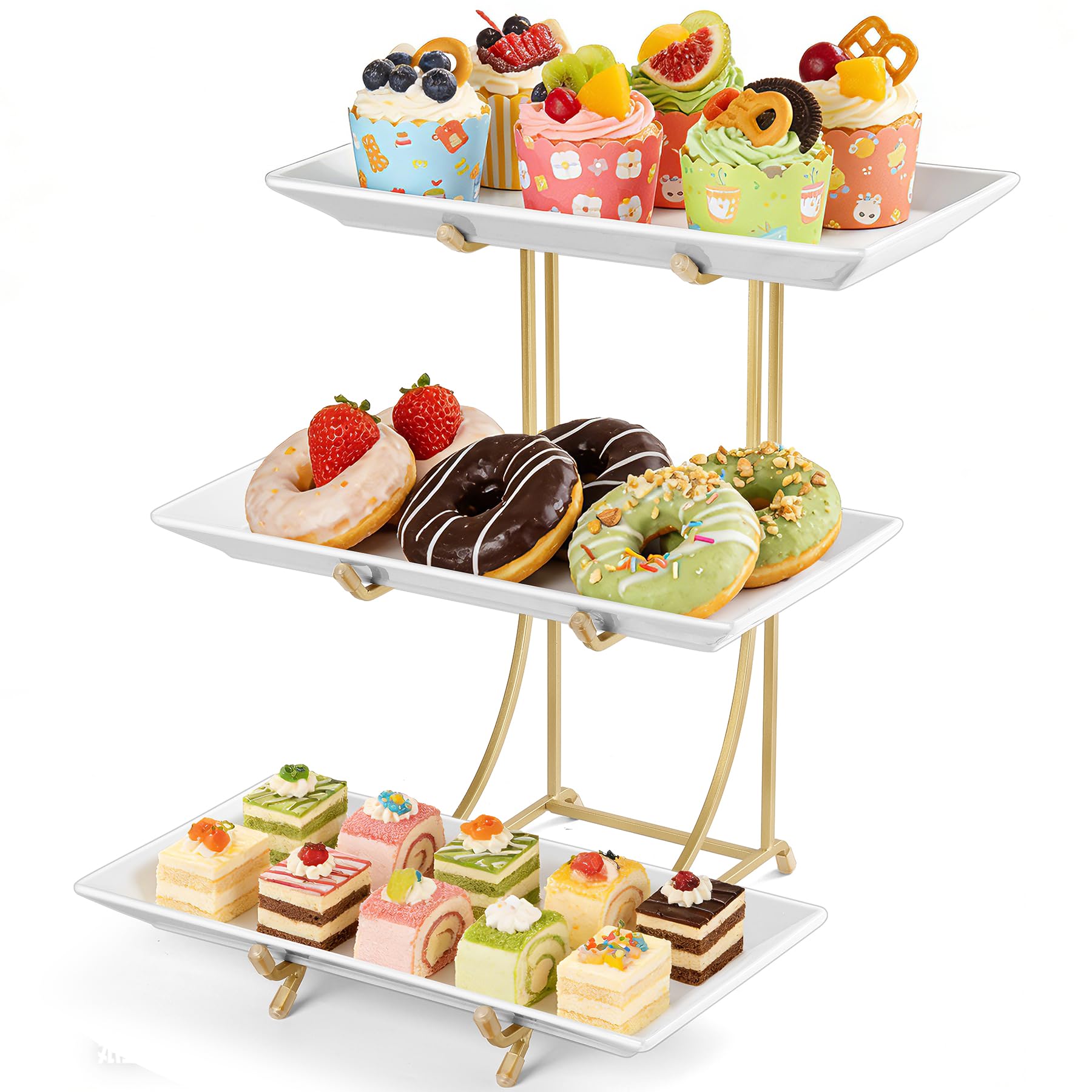 Bandejas de porcelana Yedio 12x6 pulgadas para exhibir postres con estilo